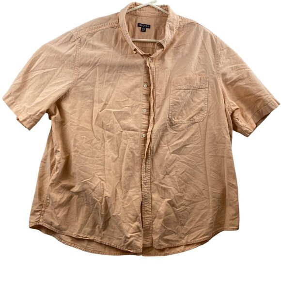 George Mens Shirt 3XL Short-Sleeve Cotton Peach - Picture 1 of 7